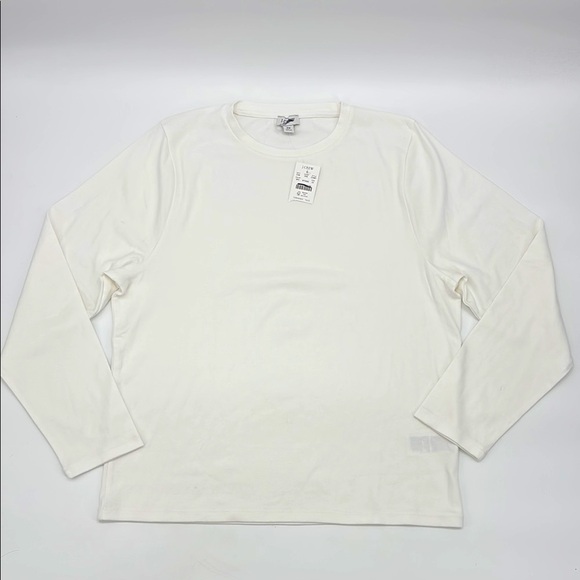 J Crew Factory Long-sleeve ribbed everyday tee in white plus size 2X NWT CA961 - Picture 2 of 9